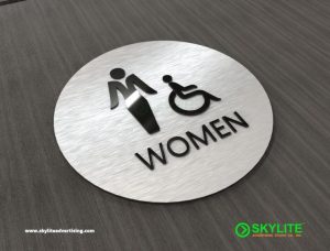 designed by benc aluminum acp mens or womens restroom sign