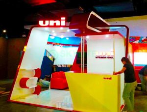 uni mitsubishi pencil booth design and build project featured img